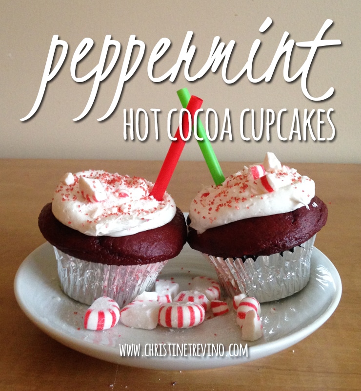 Peppermint Hot Cocoa Cupcakes