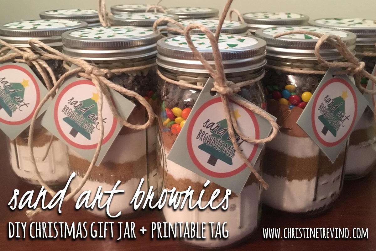 Sand Art Brownies | DIY Christmas Gift Jar + Printable Tag