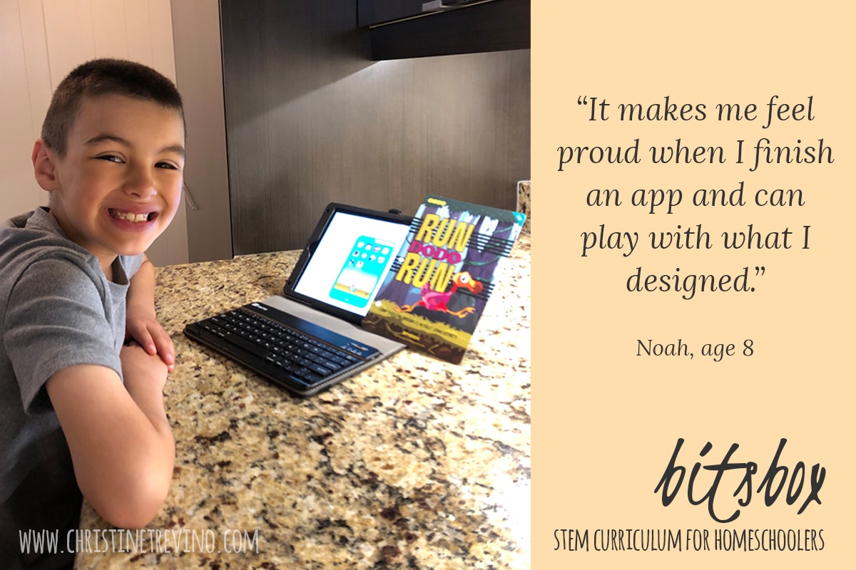 "It makes me feel proud when I finish an app and can play with what I designed." Noah, age 8