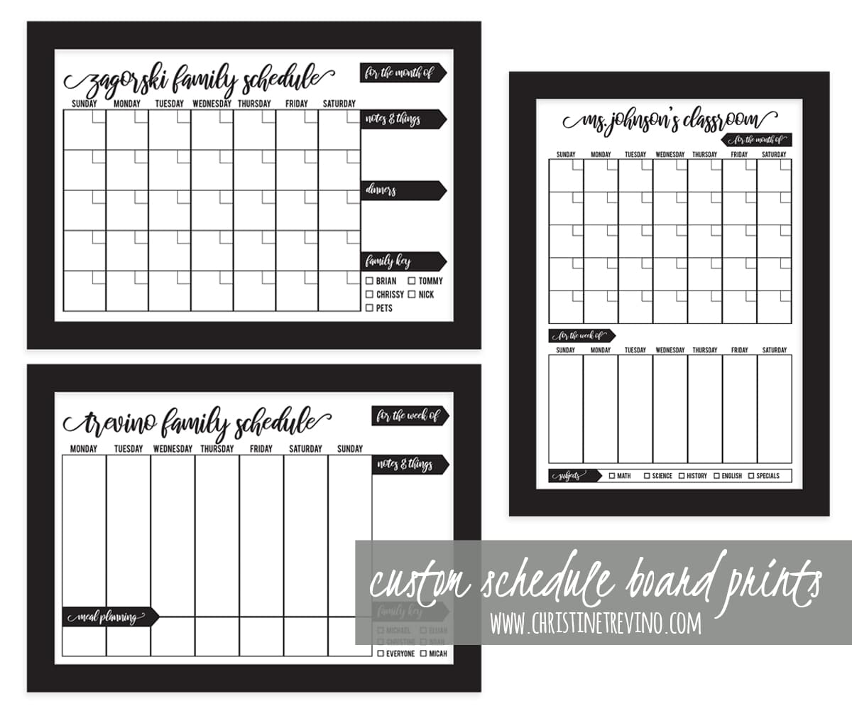 Introducing Standard & Custom Schedule Board Prints