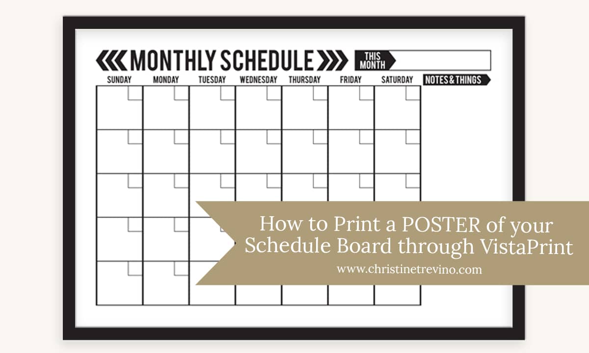 How to Print a POSTER of your Schedule Board through VistaPrint